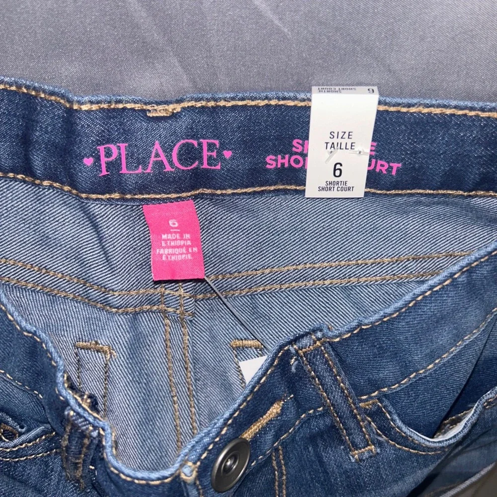 The‎ Children's Place Girls Blue Denim Shortie Shorts Brooke Wash Size 6 NWT